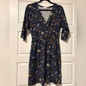 H&M Navy Floral Top